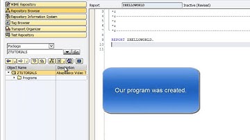 Abap Tutorial - 4 - First Program Hello World