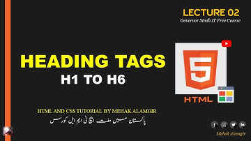 html heading tags (H1 to H6) | HTML Tutorial: Headings & Paragraphs