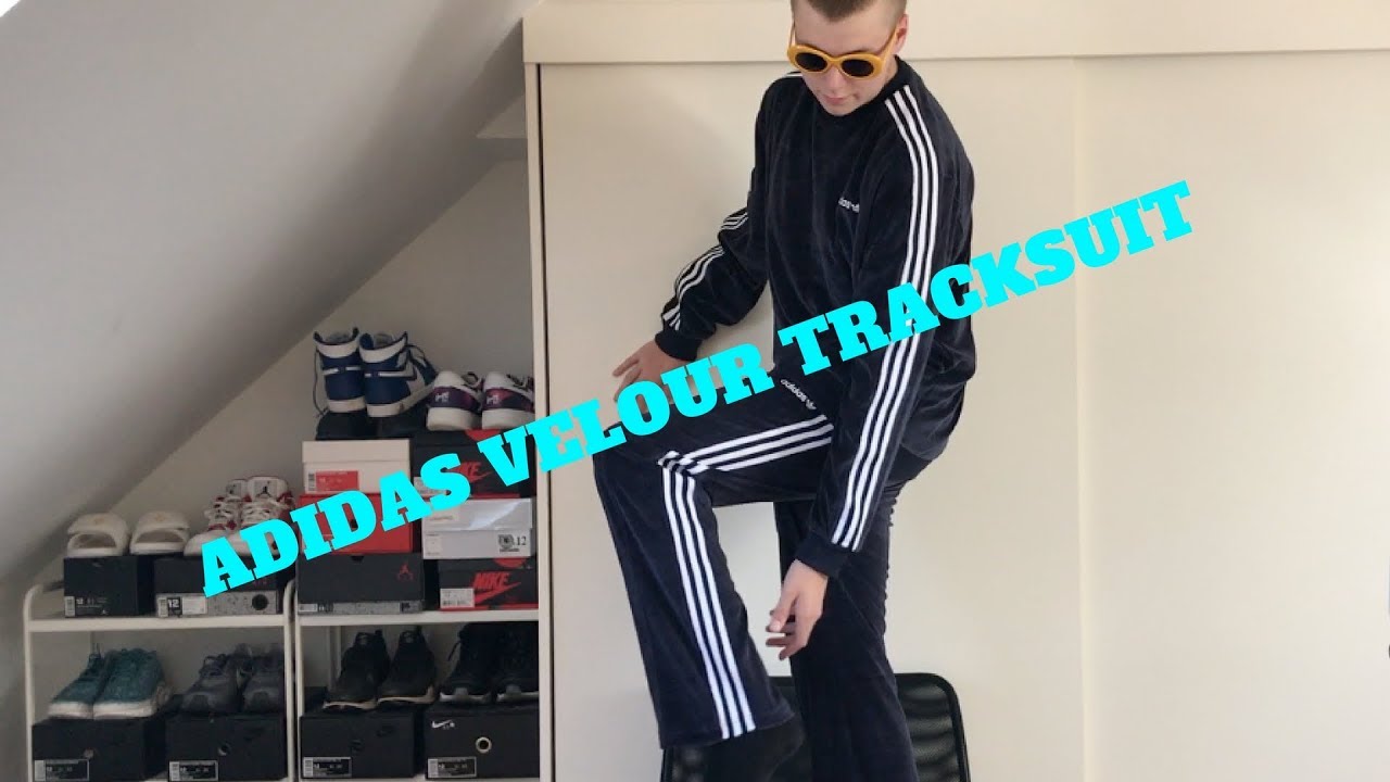 adidas tracksuit velour