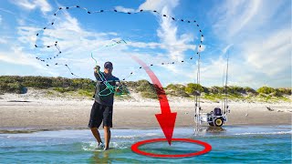 Surf Fishing is insane when you do this  the fish are running the beach!