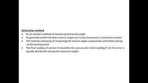 Reiteration Method of Measuring Horizontal Angle
