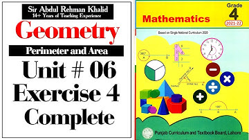 Exercise 4 Unit No 6 Class 4 | Perimeter and Area @educationuptoclass12