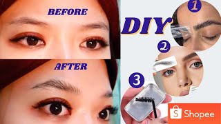 DIY trying 3 types of Fleeky brows from Shopee | Brows Lamination | 3D Brows Stickers | Brows Soap