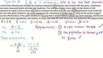Intro to Statistics: 8.3 Test a claim about a mean