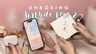 Apple AirPods Pro 2 ASMR Unboxing ⊹ set up ⊹ aesthetic ✨