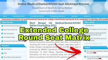 WBMCC Extended College Round Seat Matrix | Subhojit Ghosh