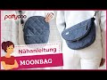 Die MUSST du nähen! Raffinierte Moonbag Umhängetasche 🤩 Aufklappbar &amp; mit Reißverschlussfächern