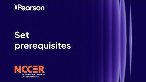 How to set prerequisites in NCCERconnect