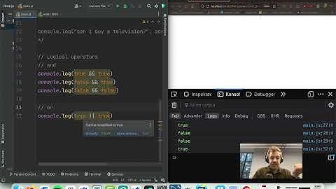 Javascript - Boolean operators. Equality, relational and logical operators