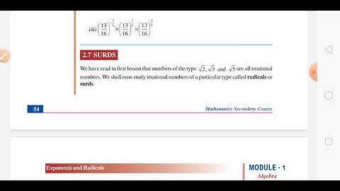 Nios 10. Maths. Chapter 2. exponents and radicals. Part 6