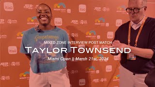 Taylor Townsend Mixed Zone at #MiamiOpen post match win