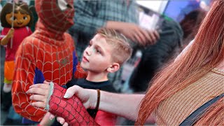 Spider-man HARASSED me & my son in Times Square *scary*