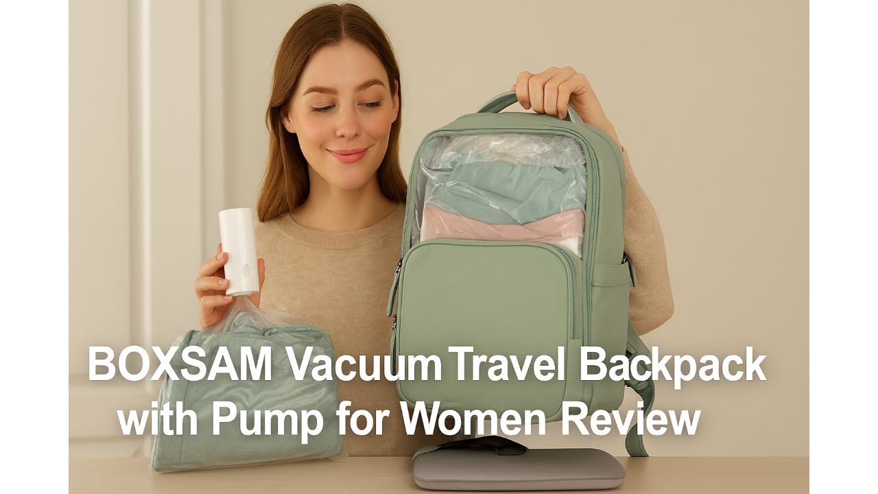 🎒 BOXSAM Vacuum Travel Backpack with Pump for Women Review 🎒 - YouTube
