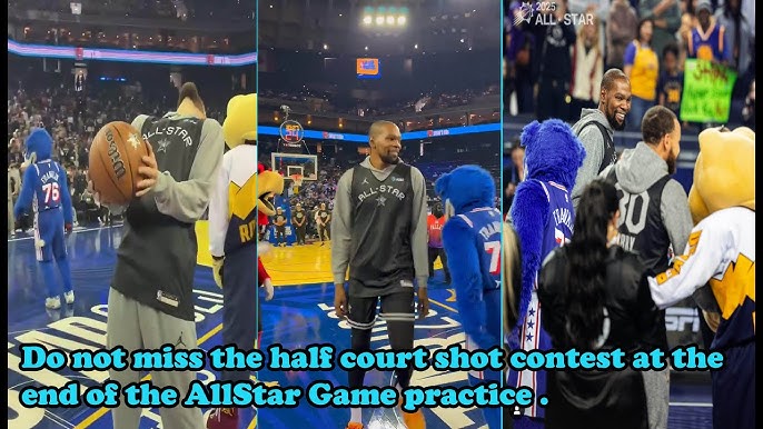 STEPH CURRY STUNNED KEVIN DURANT FOR HITTING THE BEHIND THE BACK HALF COURT  SHOT IN ALL STAR PRACTIC - YouTube