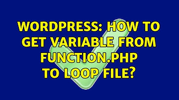 Wordpress: How to get variable from function.php to loop file?