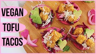MUST TRY EASY VEGAN TACO RECIPE for Valentine's Day | Crispy Vegan Tofu Bites