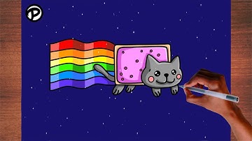 how to draw Nyan Cat Cute Easy