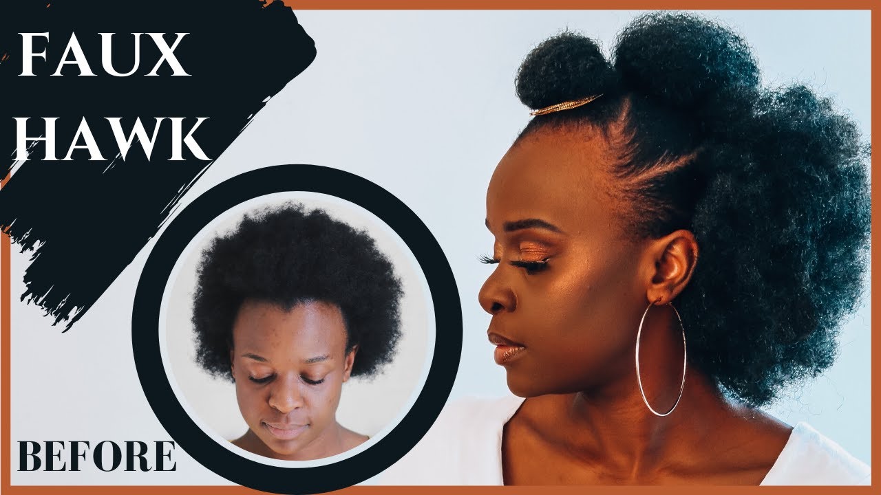 Half Up Half Down Faux Hawk on Natural Hair Tutorial Using Darling
