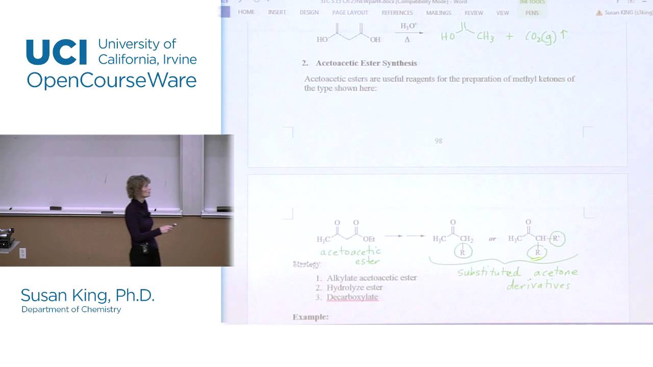 Chem 51C. Organic Chemistry. Lec. 16: Alylation of Acetic Acids free courses offered by tesda