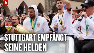 Stuttgarter Party Am Schlossplatz 35.000 Fans Feiern Ihre Pokalhelden