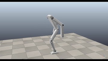 One-legged robot balancing and jumping