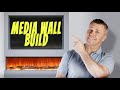 How to build a media wall with electric fireplace and TV