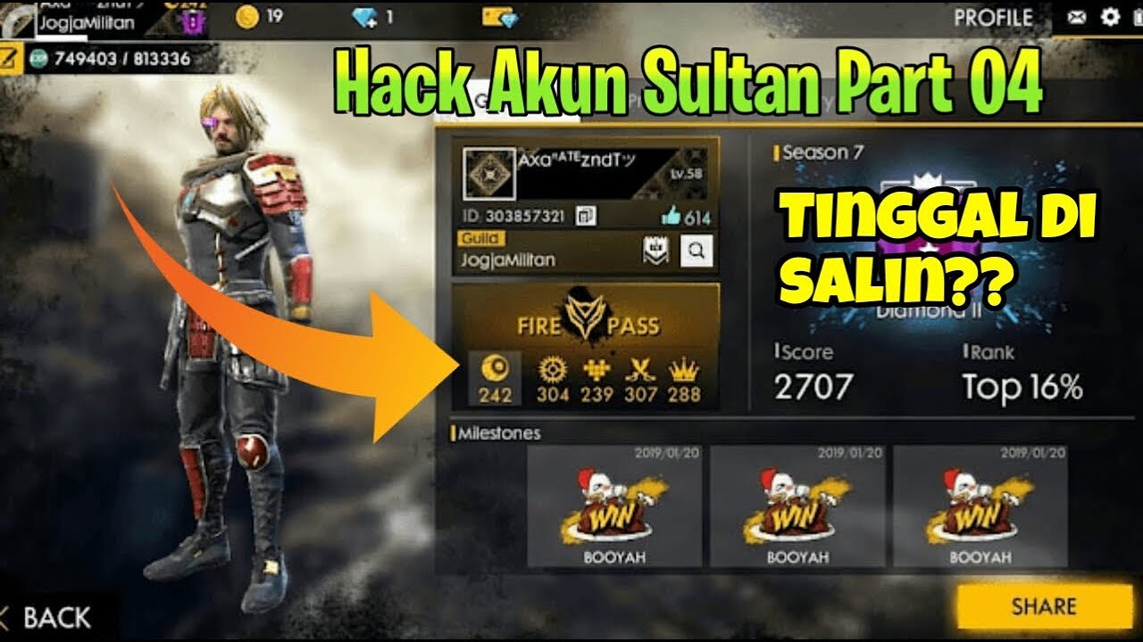 708K Views | Cara Hack Akun Free Fire Orang Sultan 100 ... - 