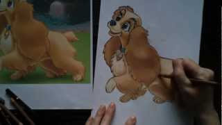 How to draw a dog Lady from 