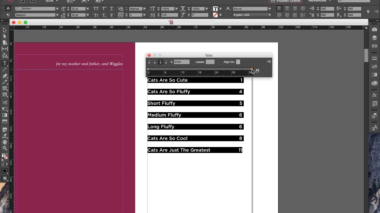 Indesign Table Of Contents Dots Between Entry And Number Elcho Table