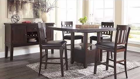 Haddigan Brown Rectangular Extendable Counter Height Dining Table from Signature Design by Ashley