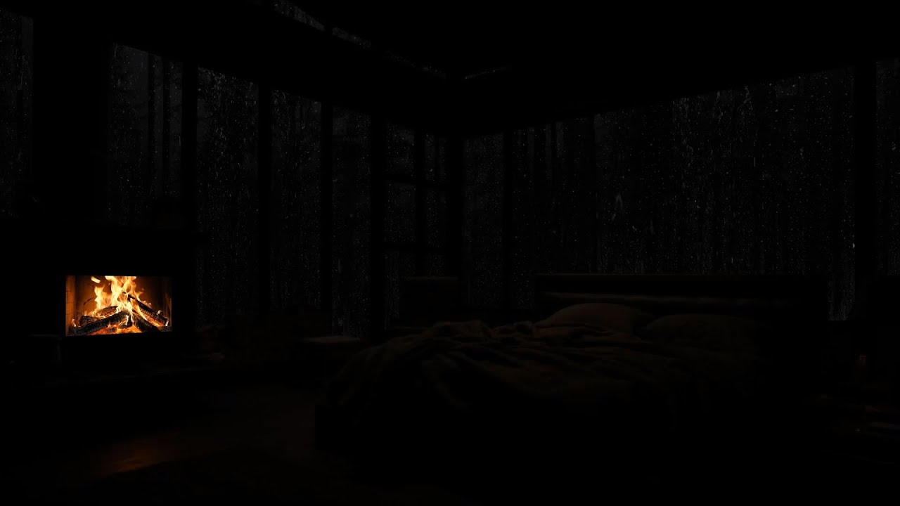 🔥 Fireplace and Rain Sounds🌧️No Ads | Relaxing Sleep Ambience for a Stress-Free and Restful Night✨