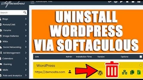 How to uninstall WordPress from Softaculous?