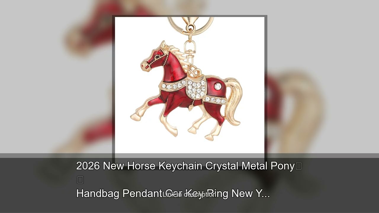 2026 New Horse Keychain Crystal Metal Pony Handbag Pendant Car Key Ring New Year Souvenir Gift