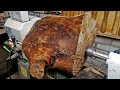Woodturning - the Driftwood into a Large Barrel