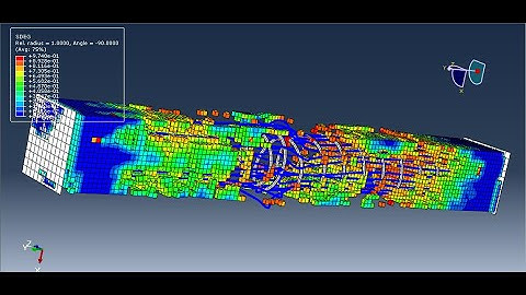 Simulation compression test of a RC column with spiral CFRP with fully damaged behaviour in Abaqus