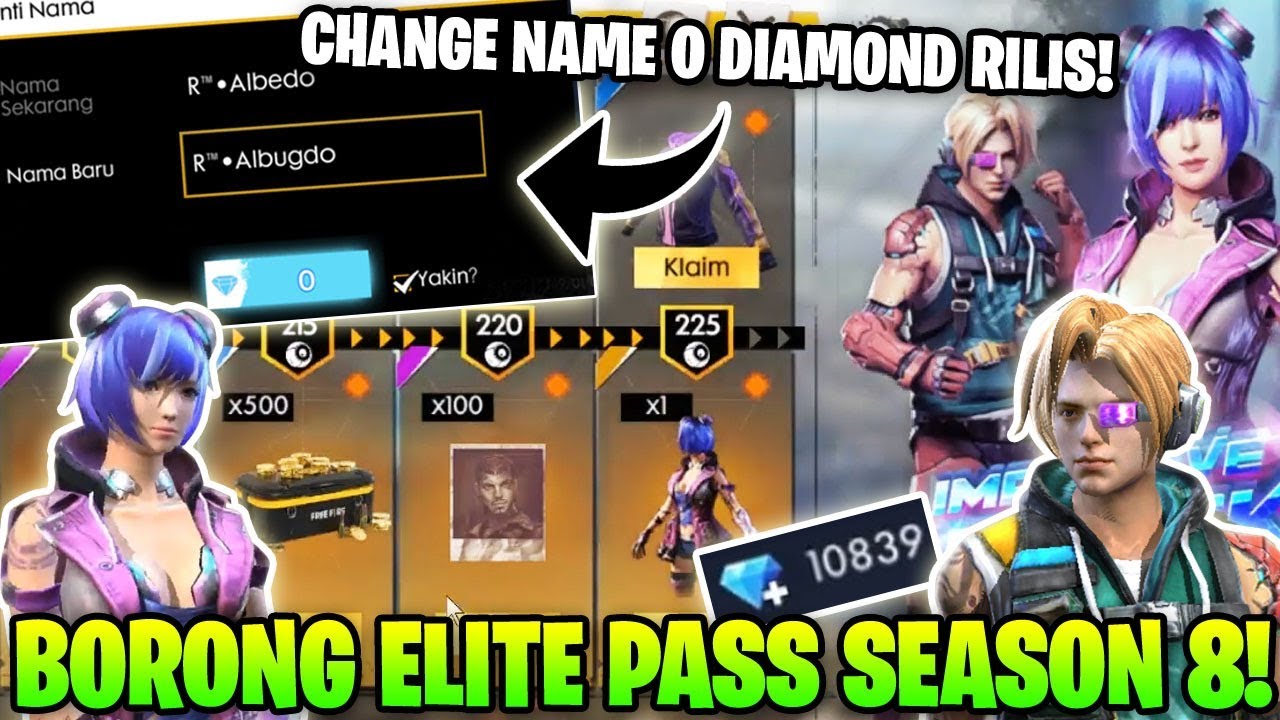 BORONG FULL BADGES ELITE PASS S8 CYBORG CHANGE NAME 0 DIAMOND Garena Free Fire YouTube