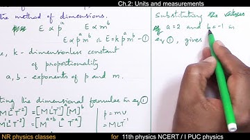 Ch.2:[L-4]:to derive equations/ Units & measurements /XI physics/I PUC PHYSICS/NR