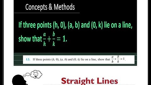 If three points( h, 0), (a, b) and (0, k) lie on a line, show that 