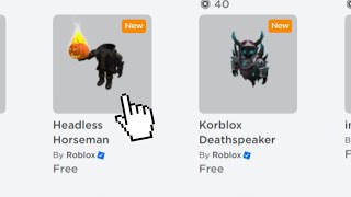 ROBLOX JUST RELEASED FREE HEADLESS AND FREE KORBLOX 😮