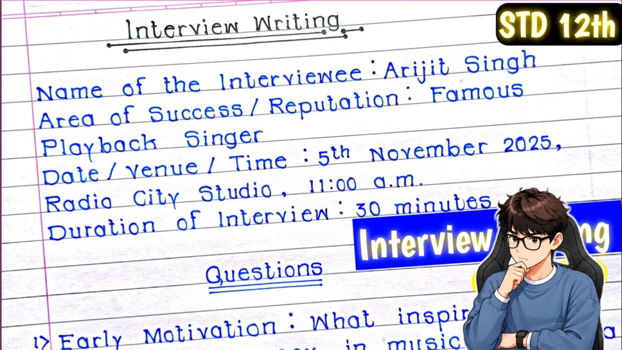 Interview Writing Class 6 Interview Writing | Class 11 & 12 Maharashtra Board | English Writing ...