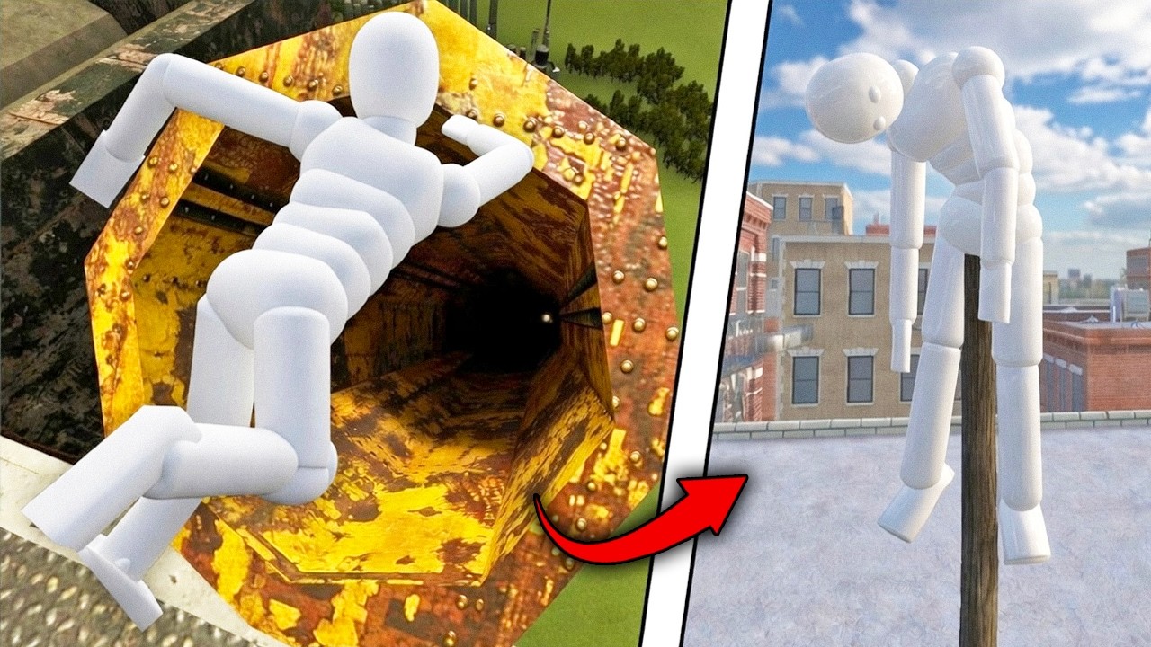 Euphoria Ragdoll Physics Test: NPC Falls VS Spike Trap! Experiment #13