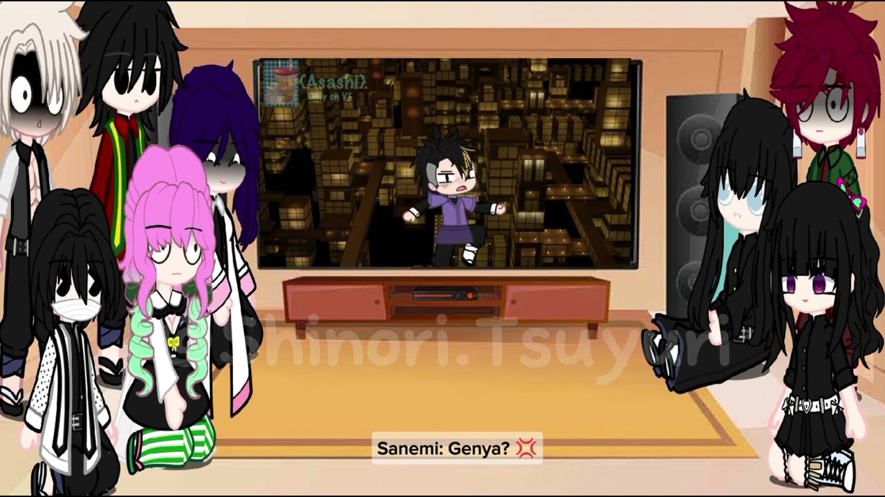 Hashira+(Tankana) react to Themselves falling in Infinity Castle 🏯!KNY||#hashira #gcrv #anime