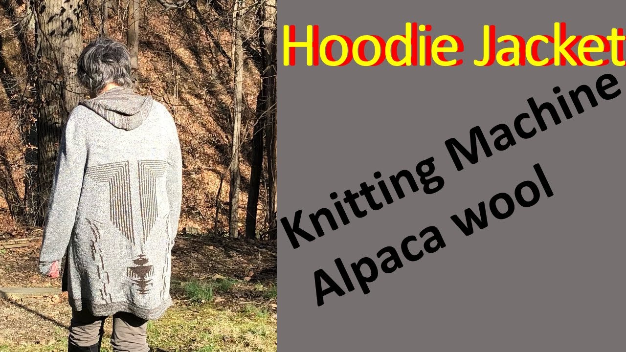 Alpaca Wool Jacket on my singer double bed knitting machine using jacquard for custom patterns
