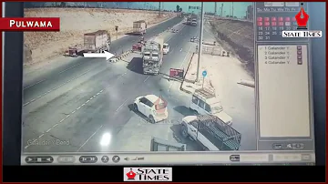 CCTV footage of today's road accident at Galander Pulwama on National Highway.