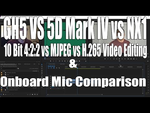 GH5 vs 5D MK IV vs NX1 / MJPEG vs 10bit 4:2:2 vs H.265 file editing and Camera sound comparison