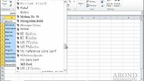 Using Excel 2010 - Change the Font and Font Size