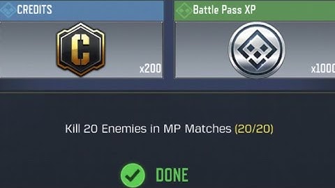 Call Of Duty Mobile Kill 20 Enemies in MP Matches Task Complete
