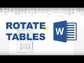 Rotate Table In Word