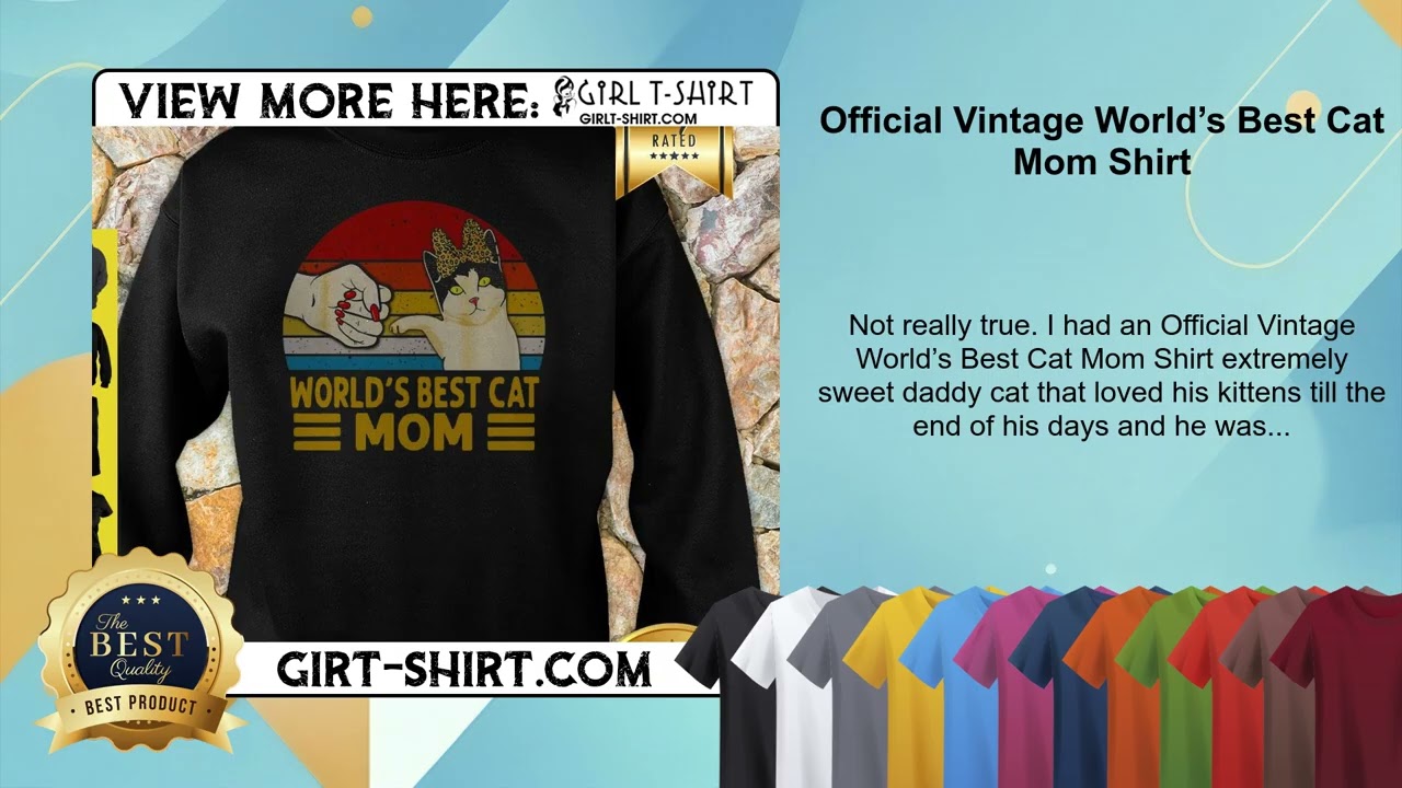 Official Vintage World’s Best Cat Mom Shirt