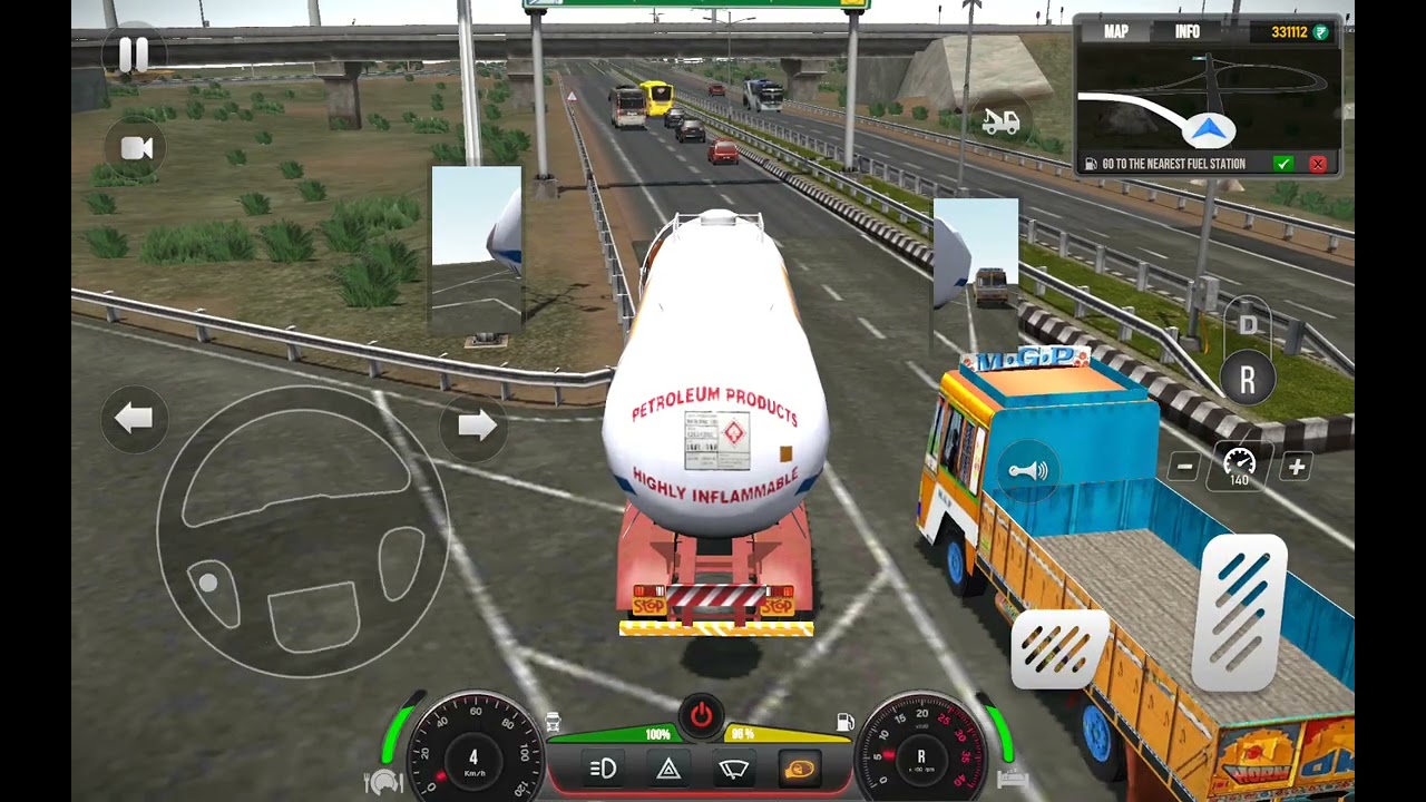 Container truck driving with accidents unknown driver 